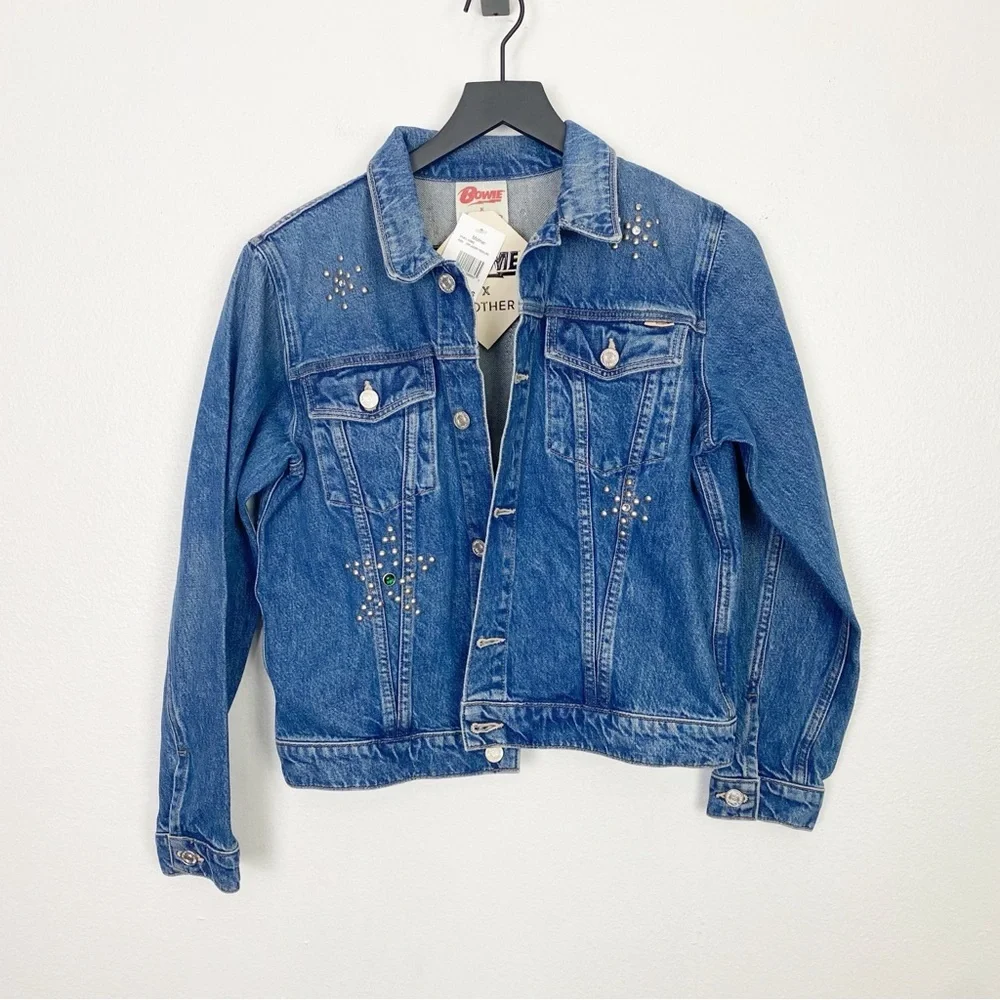 Mother x Bowie Denim The Bruiser Jean Jacket Under Pressure Beaded - Picture 2 of 5